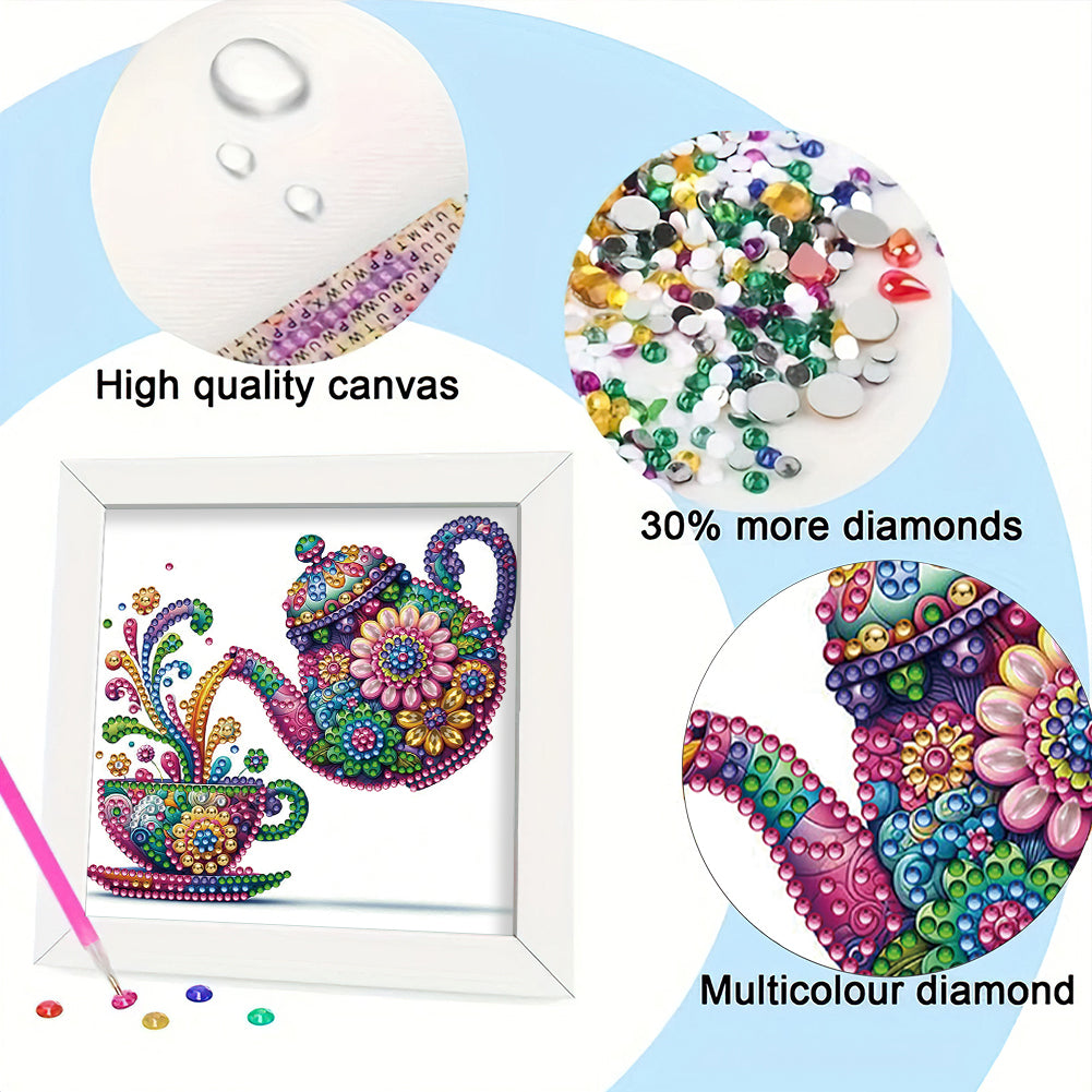 Mandala Teapot - Special Shaped Drill Diamond Painting 18*18CM