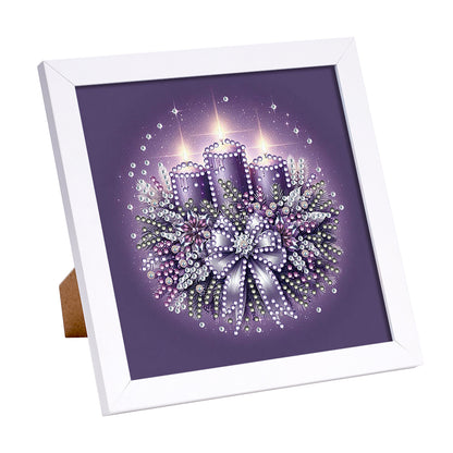 Christmas Candle Bow - Special Shaped Drill Diamond Painting 18*18CM