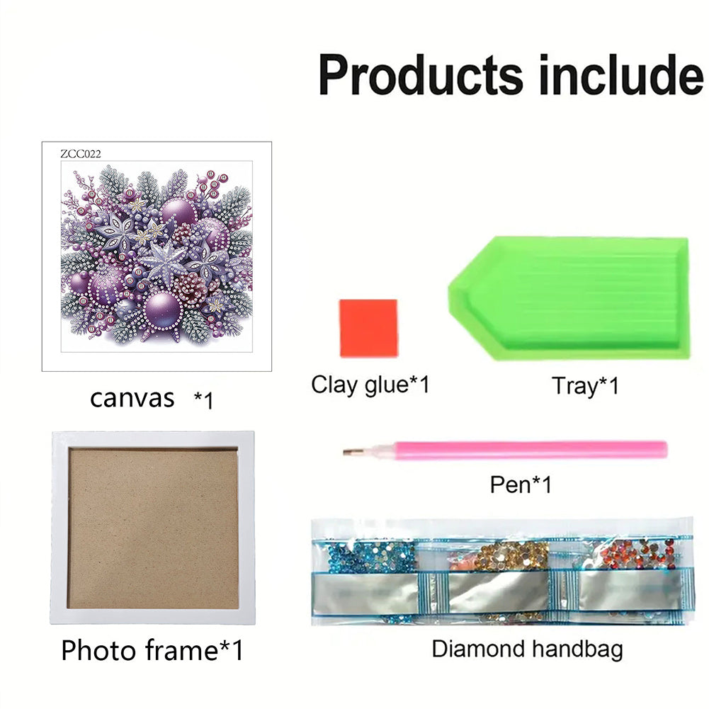 Christmas Candle Bow - Special Shaped Drill Diamond Painting 18*18CM