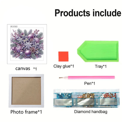 Christmas Candle Bow - Special Shaped Drill Diamond Painting 18*18CM