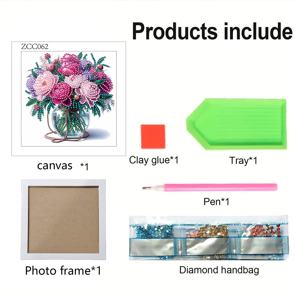 Flowers - Special Shaped Drill Diamond Painting 18*18CM