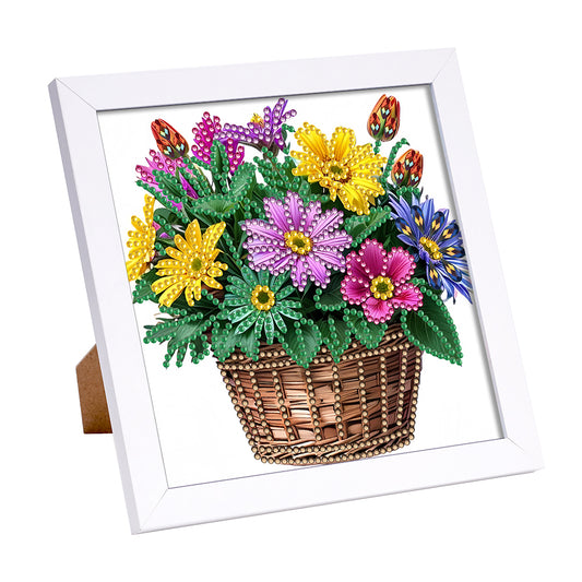 Flower Basket - Special Shaped Drill Diamond Painting 18*18CM