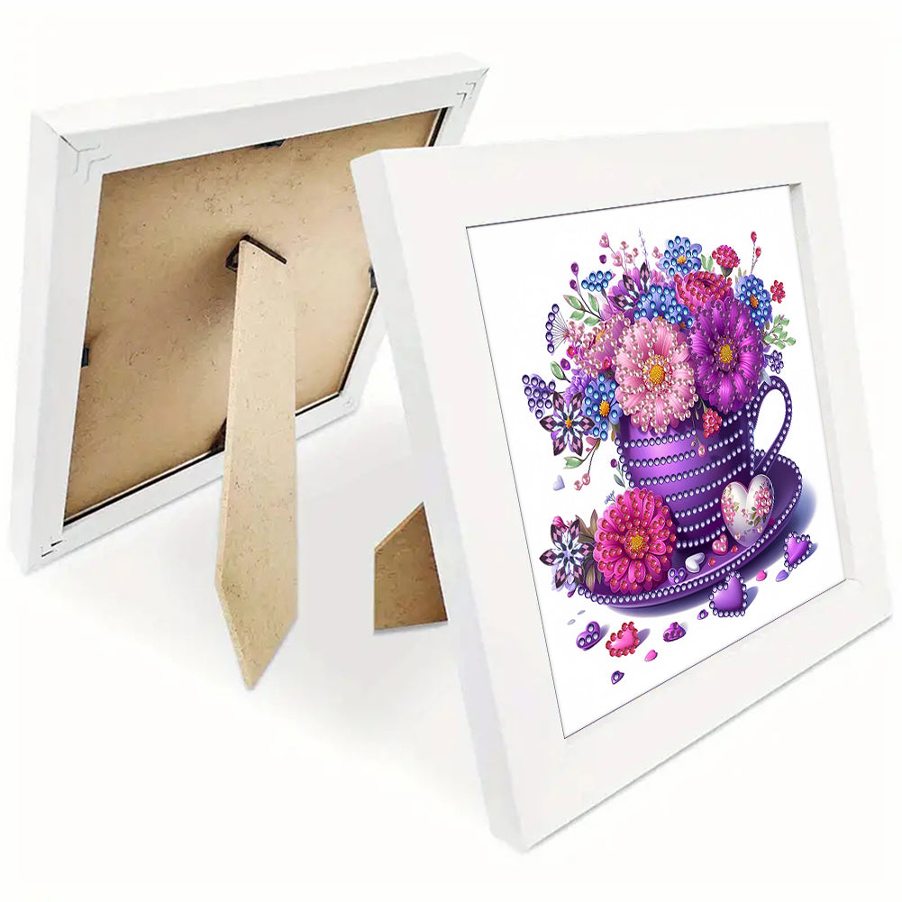 Cup Flower - Special Shaped Drill Diamond Painting 18*18CM