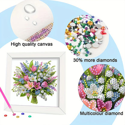 Bouquet - Special Shaped Drill Diamond Painting 18*18CM