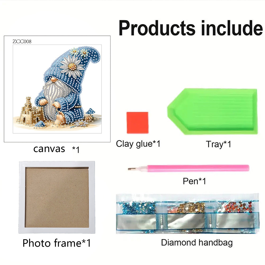 Sand Castle Gnome - Special Shaped Drill Diamond Painting 18*18CM