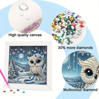 Owl - Special Shaped Drill Diamond Painting 18*18CM