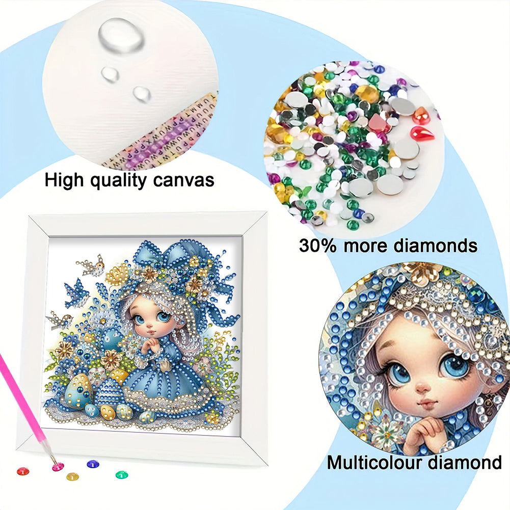 Girl - Special Shaped Drill Diamond Painting 18*18CM