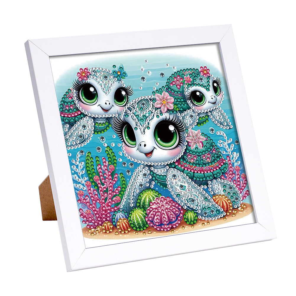 Three Turtles - Special Shaped Drill Diamond Painting 18*18CM