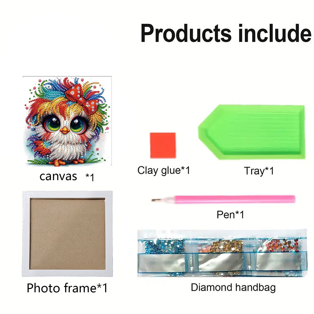 Colorful Chicken - Special Shaped Drill Diamond Painting 18*18CM