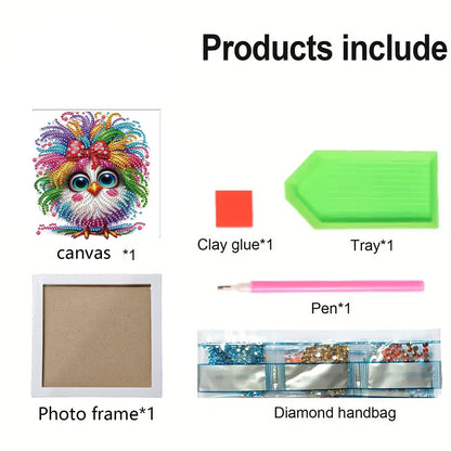 Long Hair Chicken - Special Shaped Drill Diamond Painting 18*18CM