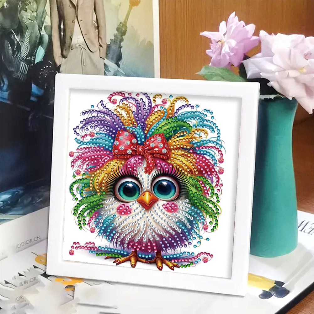 Long Hair Chicken - Special Shaped Drill Diamond Painting 18*18CM