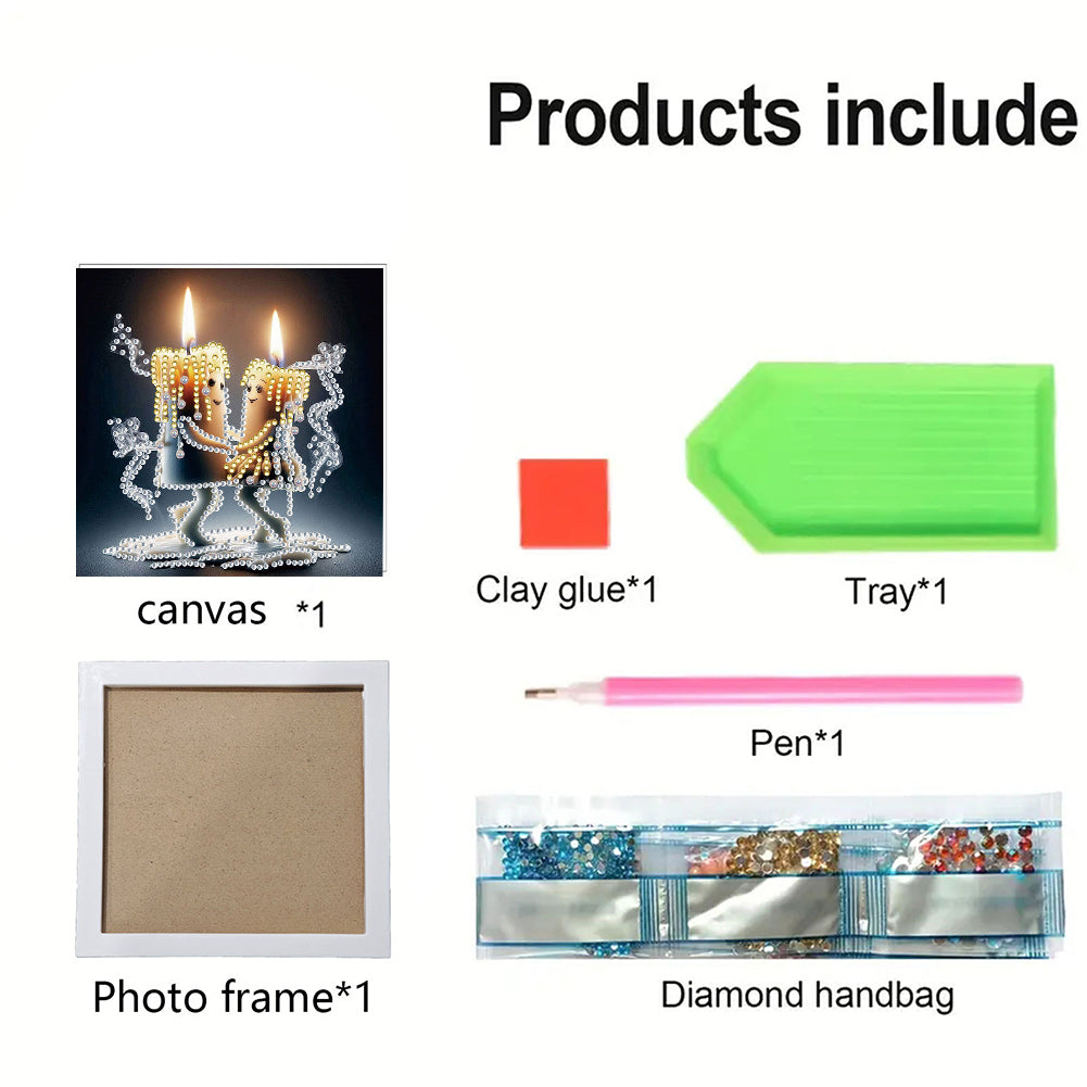 Anthropomorphic Candle - Special Shaped Drill Diamond Painting 18*18CM