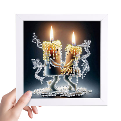 Anthropomorphic Candle - Special Shaped Drill Diamond Painting 18*18CM