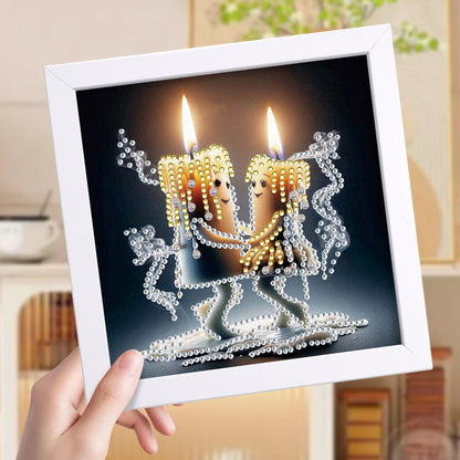 Anthropomorphic Candle - Special Shaped Drill Diamond Painting 18*18CM
