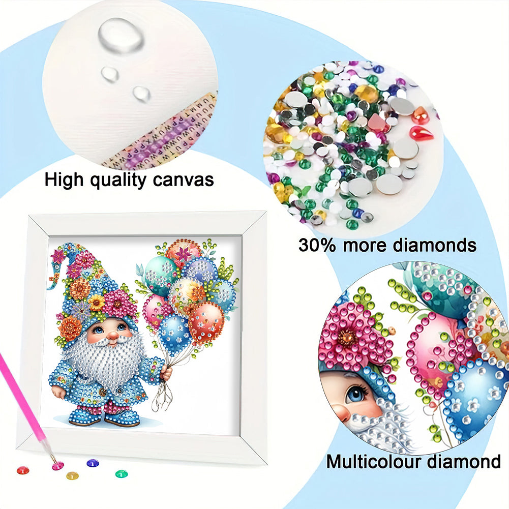 Balloon Gnome - Special Shaped Drill Diamond Painting 18*18CM