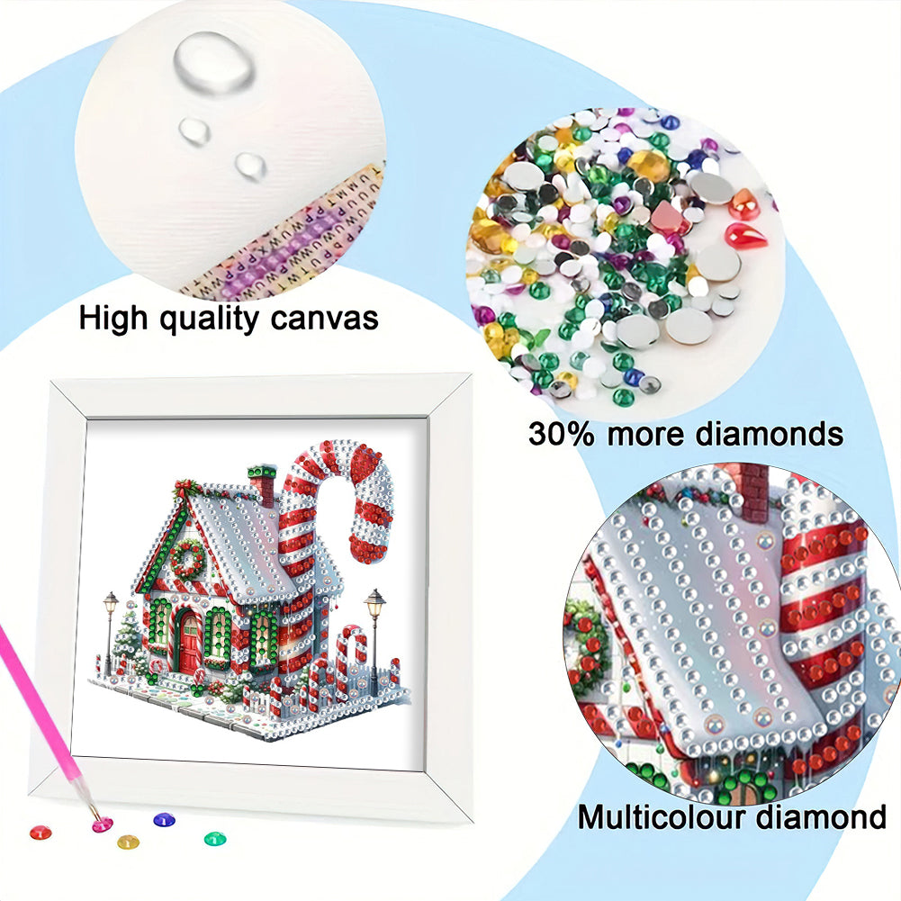 Christmas Candy House - Special Shaped Drill Diamond Painting 18*18CM
