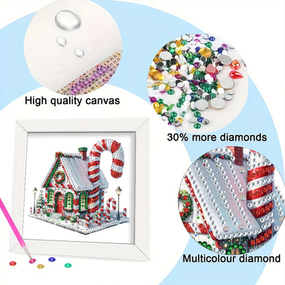 Christmas Candy House - Special Shaped Drill Diamond Painting 18*18CM
