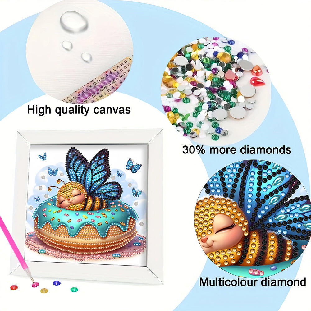 Butterfly Bee - Special Shaped Drill Diamond Painting 18*18CM