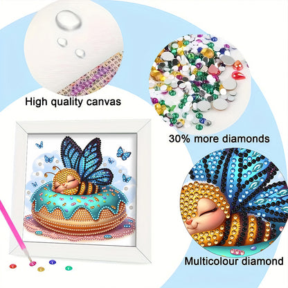 Butterfly Bee - Special Shaped Drill Diamond Painting 18*18CM