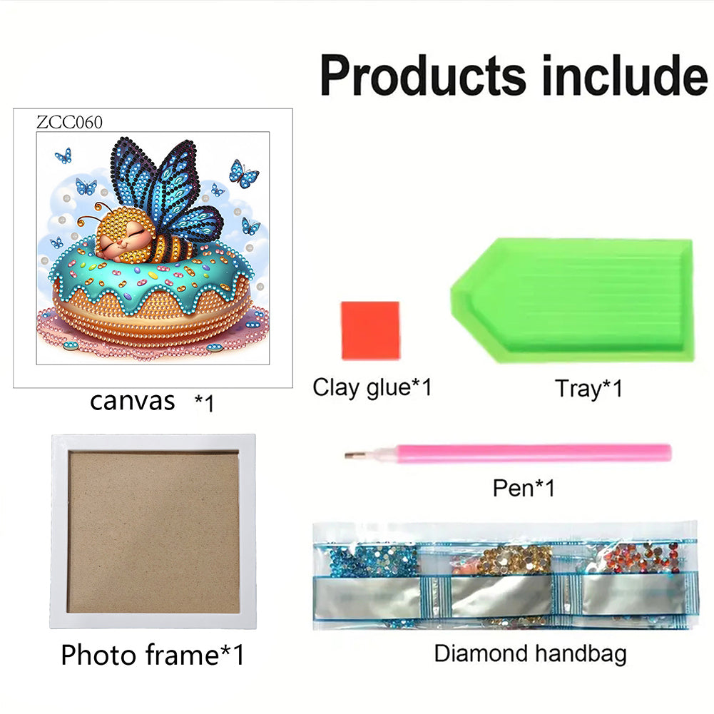 Butterfly Bee - Special Shaped Drill Diamond Painting 18*18CM