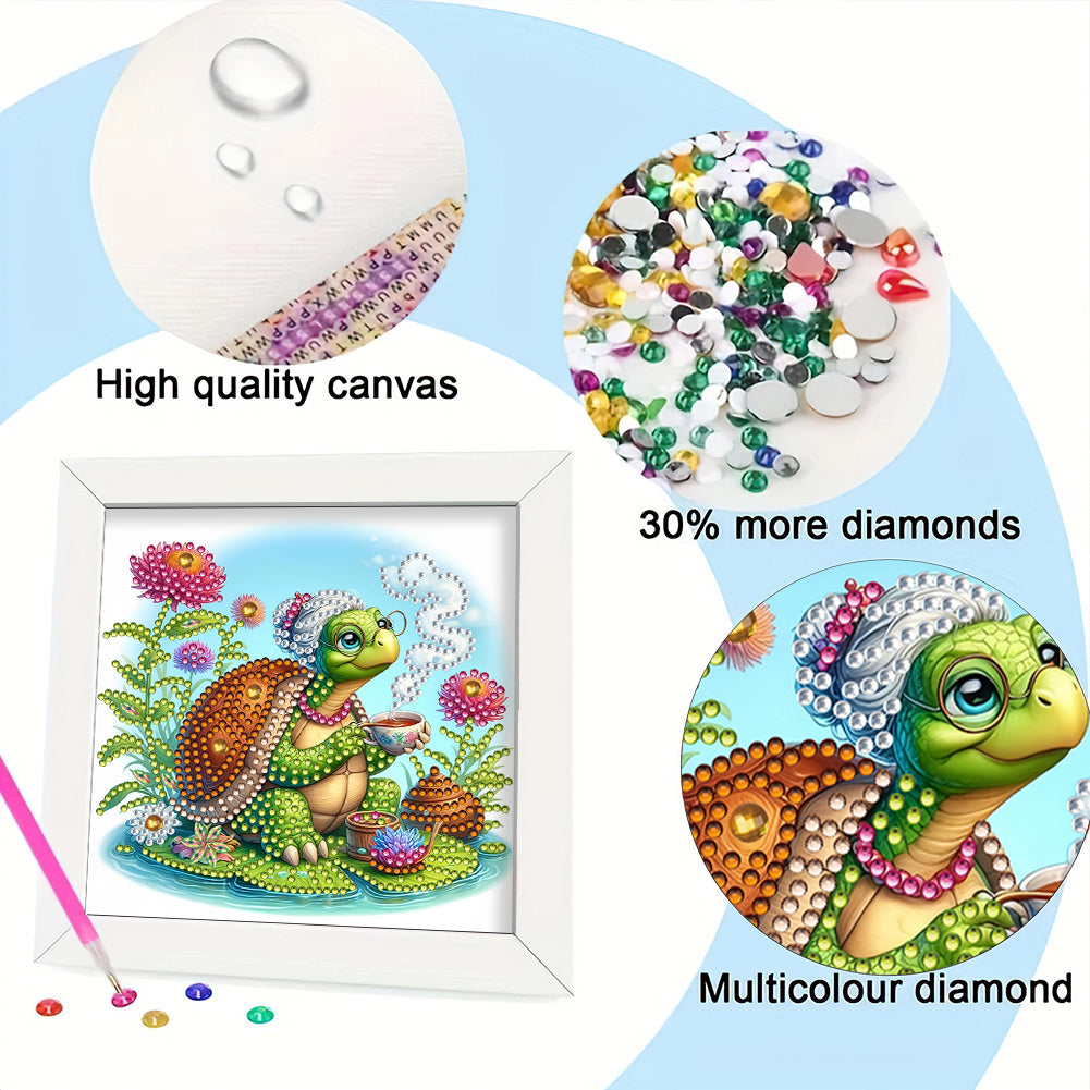 Turtle Grandma - Special Shaped Drill Diamond Painting 18*18CM