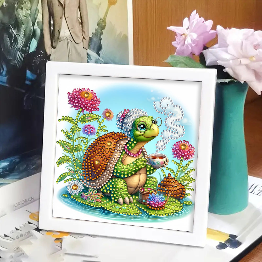 Turtle Grandma - Special Shaped Drill Diamond Painting 18*18CM