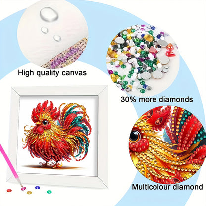 Little Rooster - Special Shaped Drill Diamond Painting 18*18CM