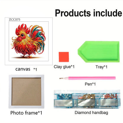 Little Rooster - Special Shaped Drill Diamond Painting 18*18CM