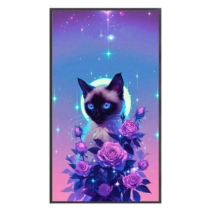 Rose Kitten - 11CT Stamped Cross Stitch 40*70CM