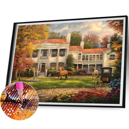 Rural House - Full Square Drill Diamond Painting 40*30CM