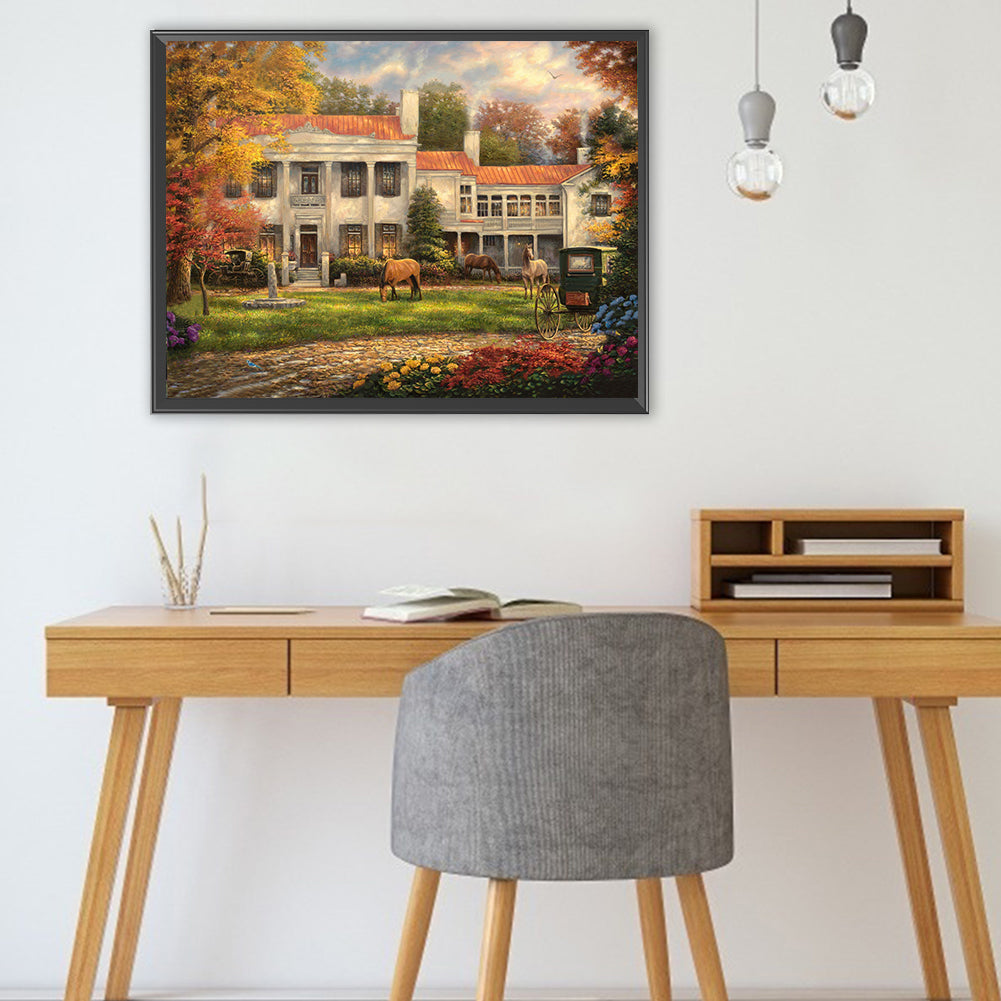 Rural House - Full Square Drill Diamond Painting 40*30CM