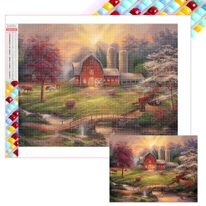 Rural House - Full Square Drill Diamond Painting 40*30CM