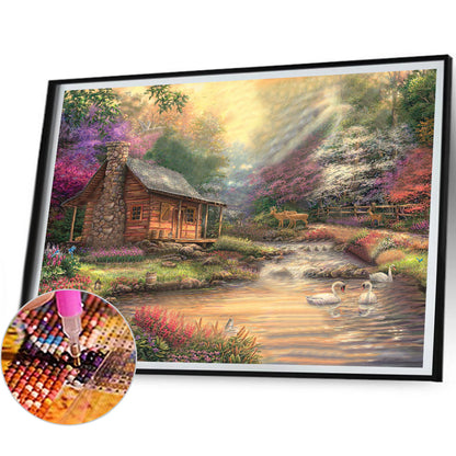 Rural House - Full Square Drill Diamond Painting 40*30CM
