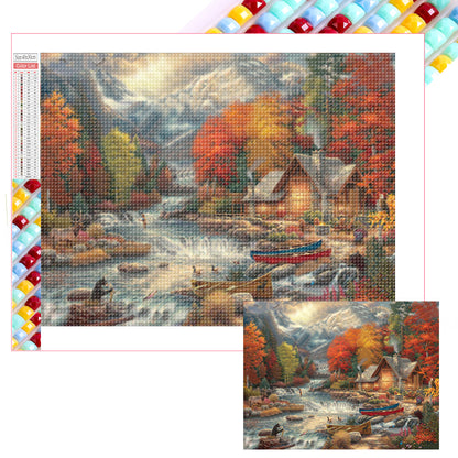 Rural House - Full Square Drill Diamond Painting 40*30CM