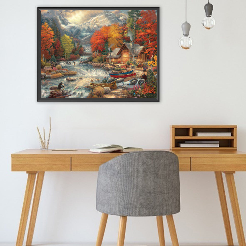 Rural House - Full Square Drill Diamond Painting 40*30CM