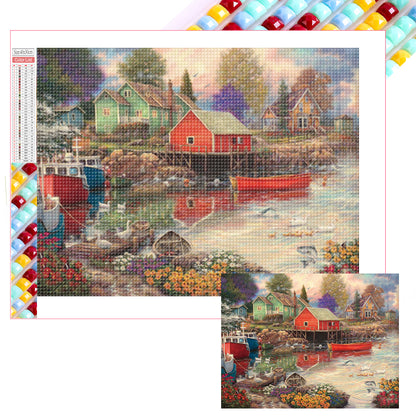 Rural House - Full Square Drill Diamond Painting 40*30CM