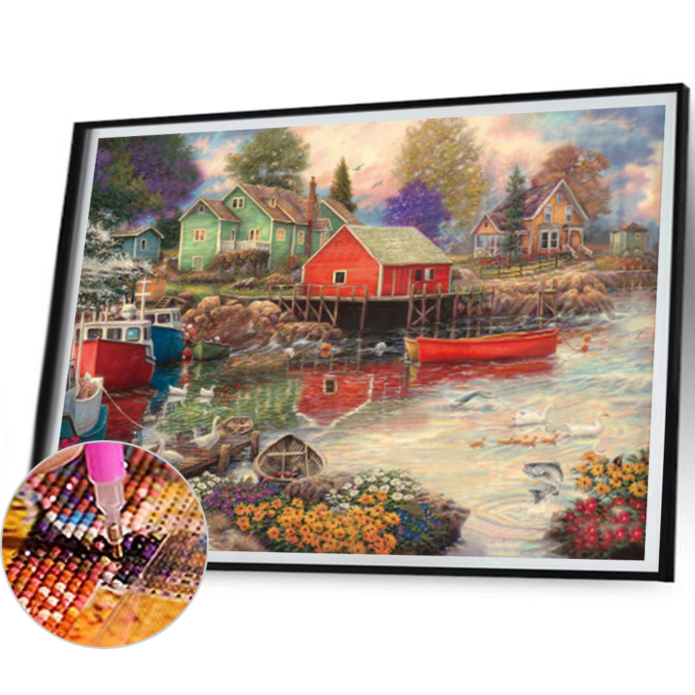 Rural House - Full Square Drill Diamond Painting 40*30CM