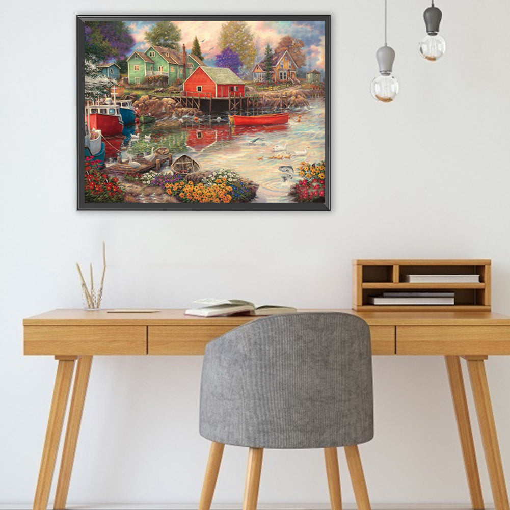 Rural House - Full Square Drill Diamond Painting 40*30CM