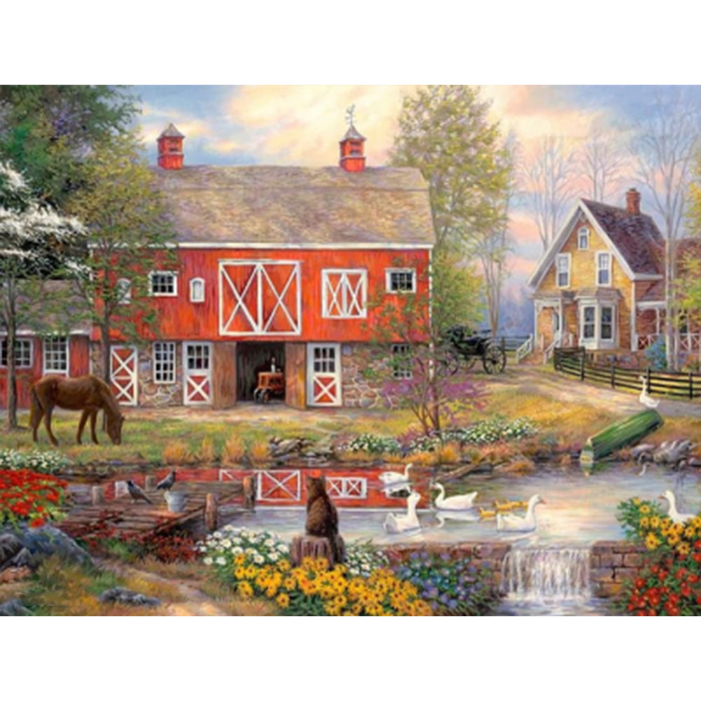 Rural House - Full Square Drill Diamond Painting 40*30CM