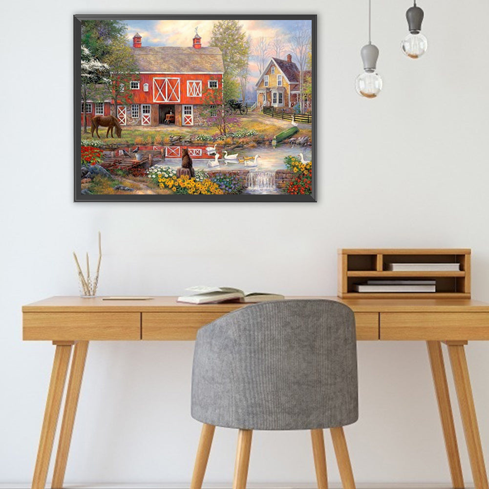 Rural House - Full Square Drill Diamond Painting 40*30CM