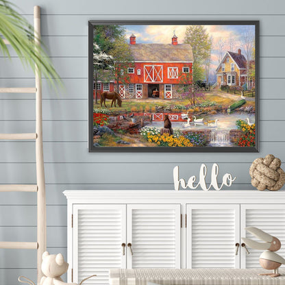 Rural House - Full Square Drill Diamond Painting 40*30CM