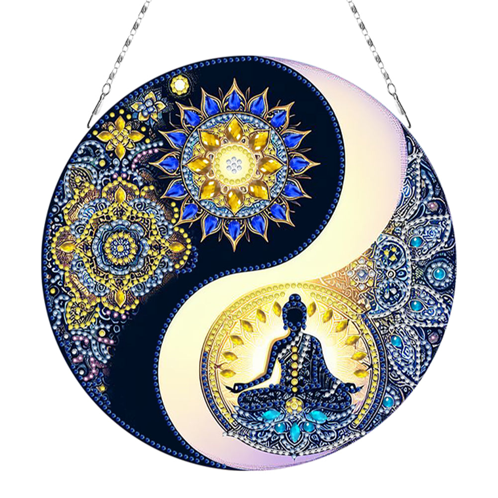 Acrylic Diamond Painting Hanging Pendant Rhinestone Diamond Art Window Pendants