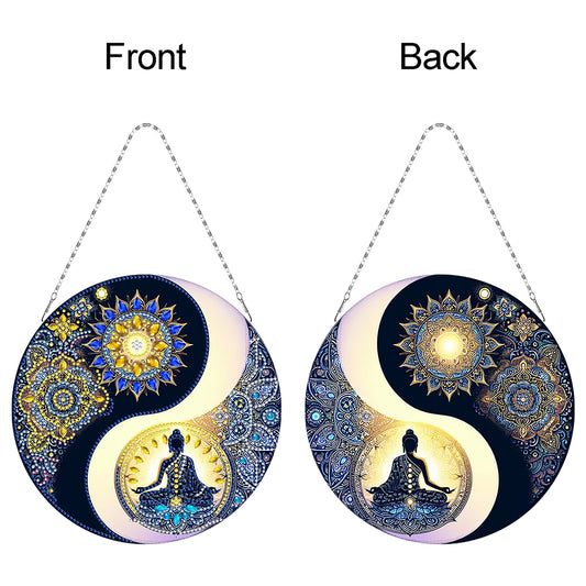 Acrylic Diamond Painting Hanging Pendant Rhinestone Diamond Art Window Pendants