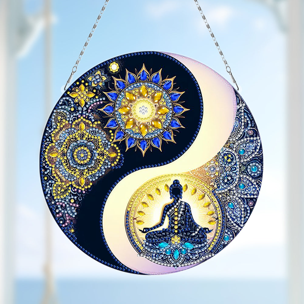 Acrylic Diamond Painting Hanging Pendant Rhinestone Diamond Art Window Pendants