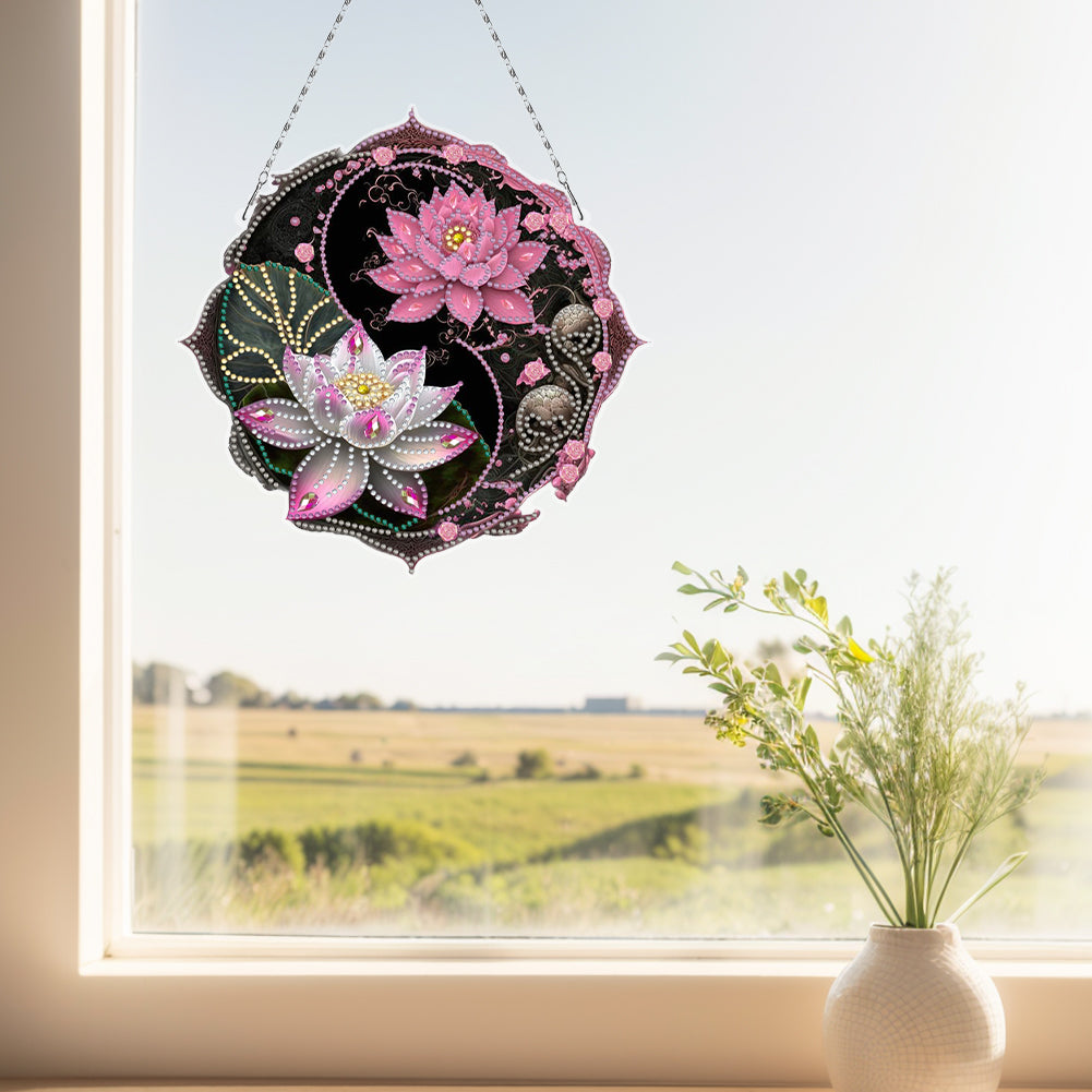 Acrylic Diamond Painting Hanging Pendant Rhinestone Diamond Art Window Pendants
