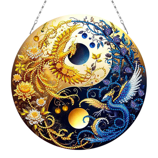 Acrylic Diamond Painting Hanging Pendant Rhinestone Diamond Art Window Pendants