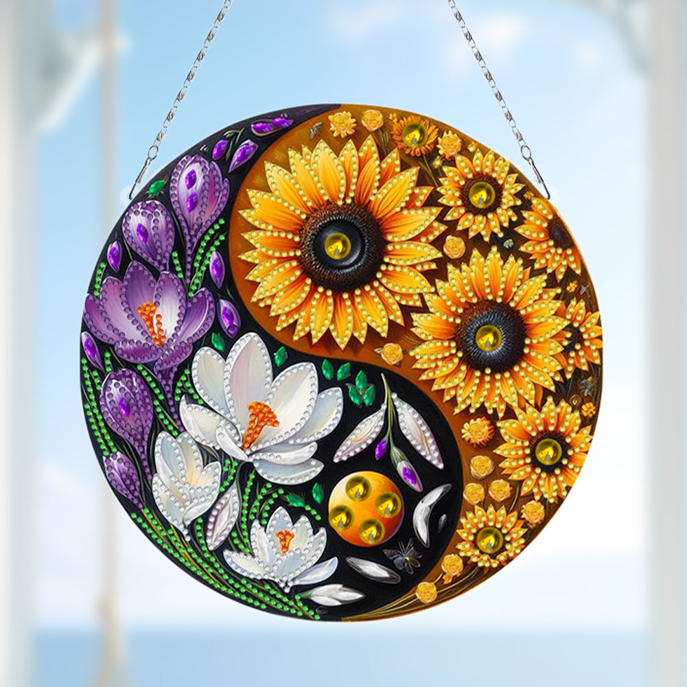 Acrylic Diamond Painting Hanging Pendant Rhinestone Diamond Art Window Pendants