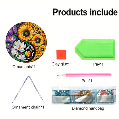 Acrylic Diamond Painting Hanging Pendant Rhinestone Diamond Art Window Pendants