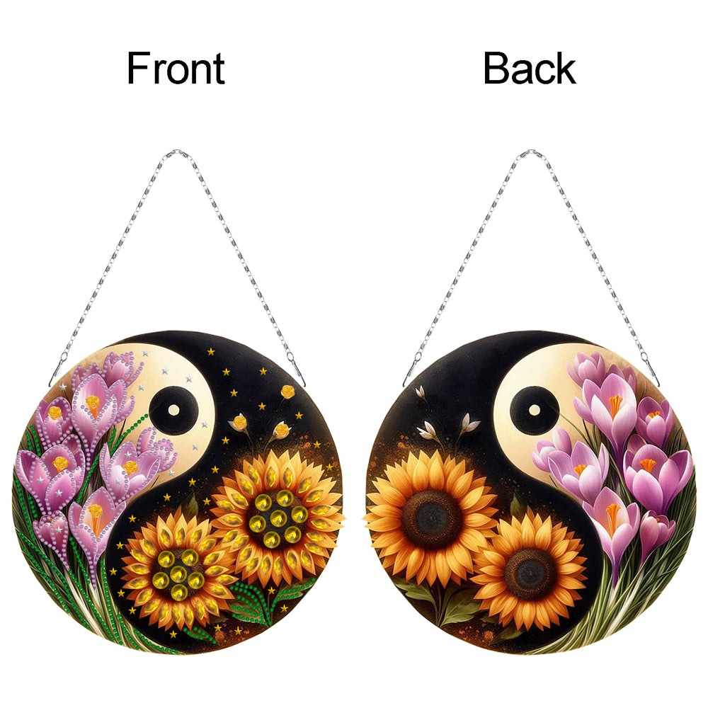 Acrylic Diamond Painting Hanging Pendant Rhinestone Diamond Art Window Pendants