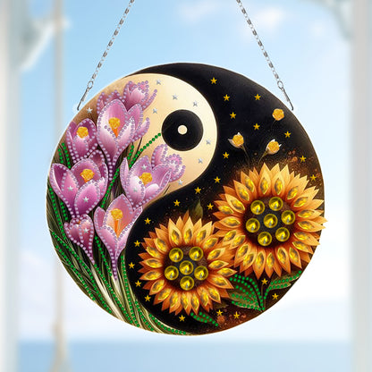 Acrylic Diamond Painting Hanging Pendant Rhinestone Diamond Art Window Pendants